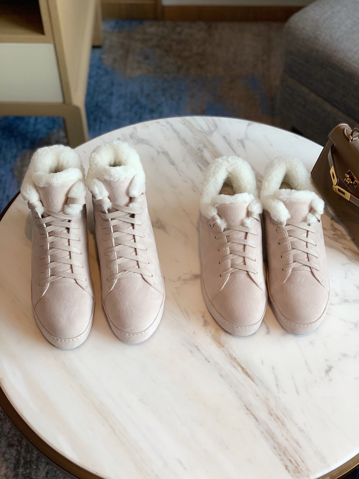 LP WINTER NUAGES HIGH SNEAKERS CREAMY WHITE LAMBSKIN