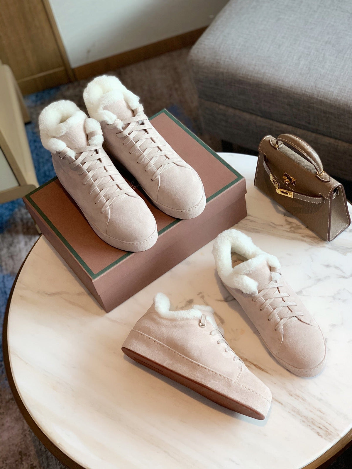 LP WINTER NUAGES HIGH SNEAKERS CREAMY WHITE LAMBSKIN