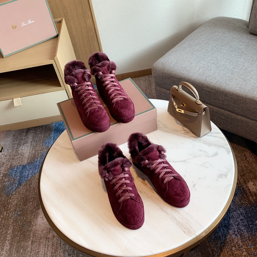LP WINTER NUAGES HIGH SNEAKERS MULBERRY LAMBSKIN