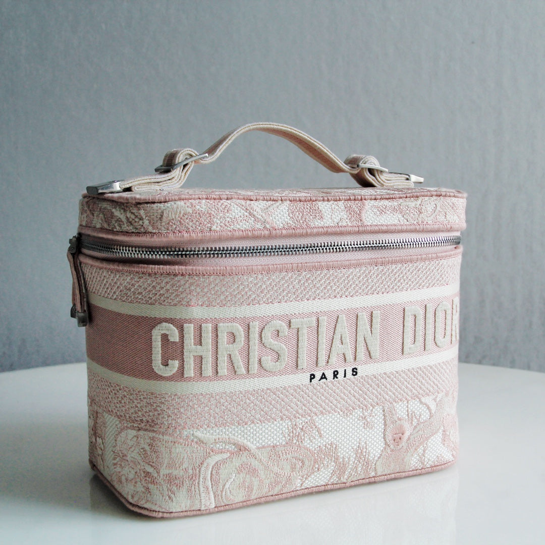 VANITY CROSSBODY CASE IN PEACH PINK MONOGRAM OBLIQUE JACQUARD