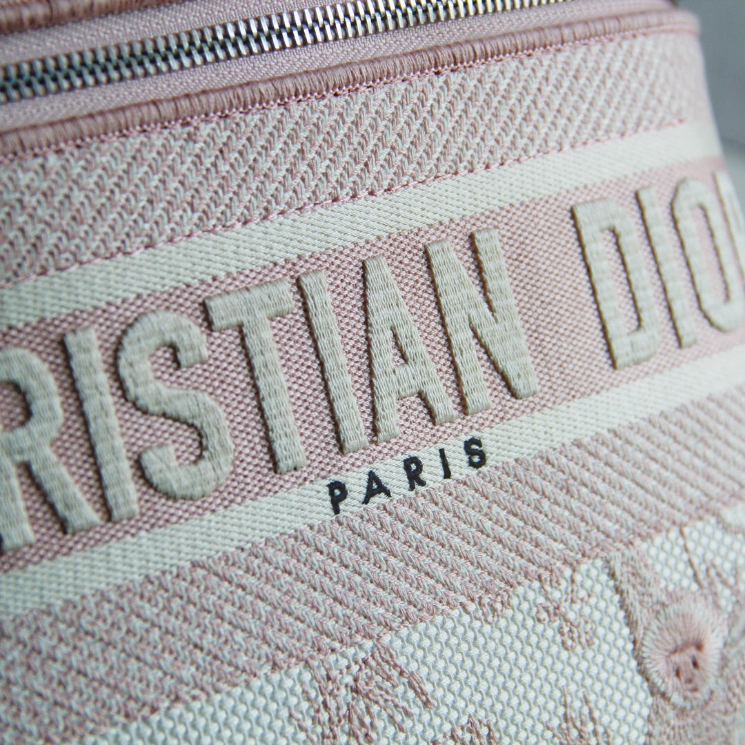 VANITY CROSSBODY CASE IN PEACH PINK MONOGRAM OBLIQUE JACQUARD