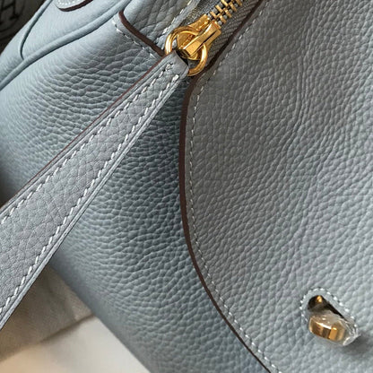 HM LINDY 30 BAG IN NEPAL BLUE CALFSKIN GOLD HARDWARE