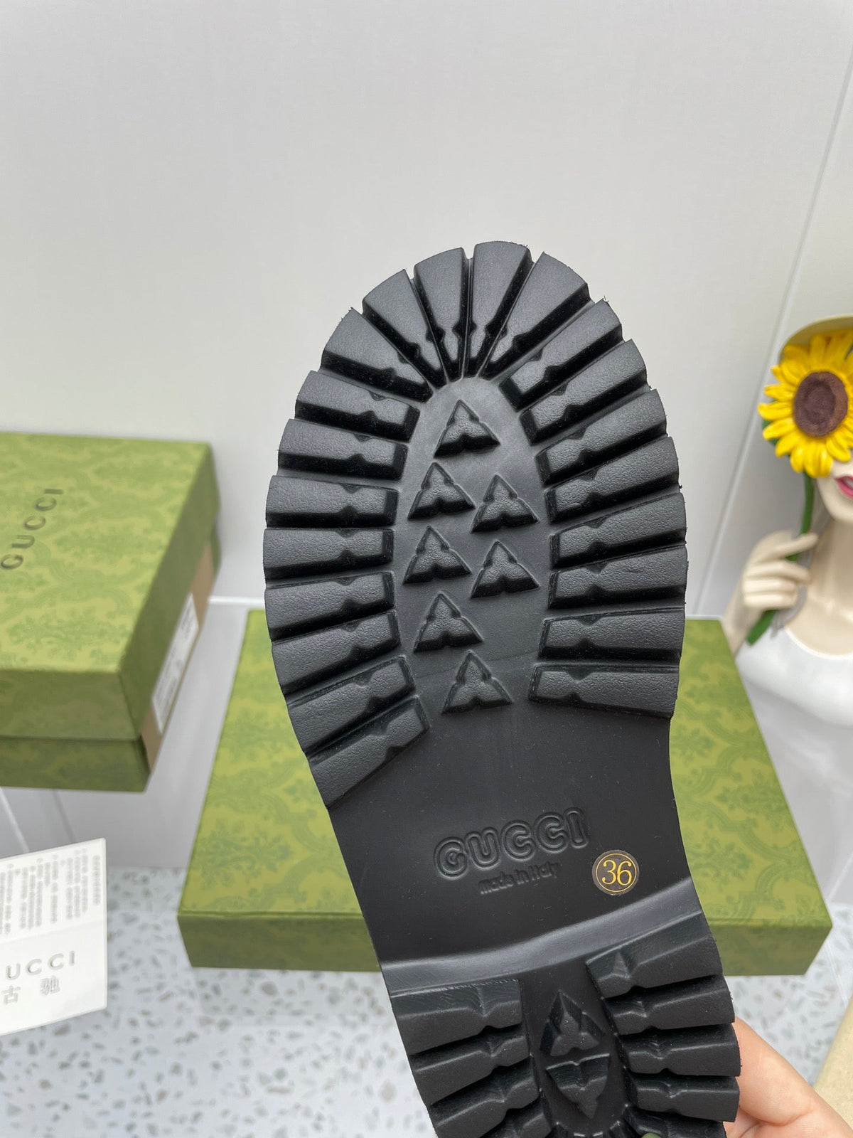 GG PLATFORM PERFORATED G SANDAL BLACK IP FOAM