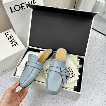 LW GATE BELTED MULE STONE CALFSKIN