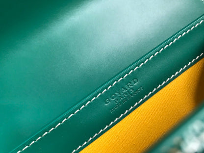 SAÏGON PM BAG 28 IN GREEN GOYARDINE CANVAS AND CALFSKIN