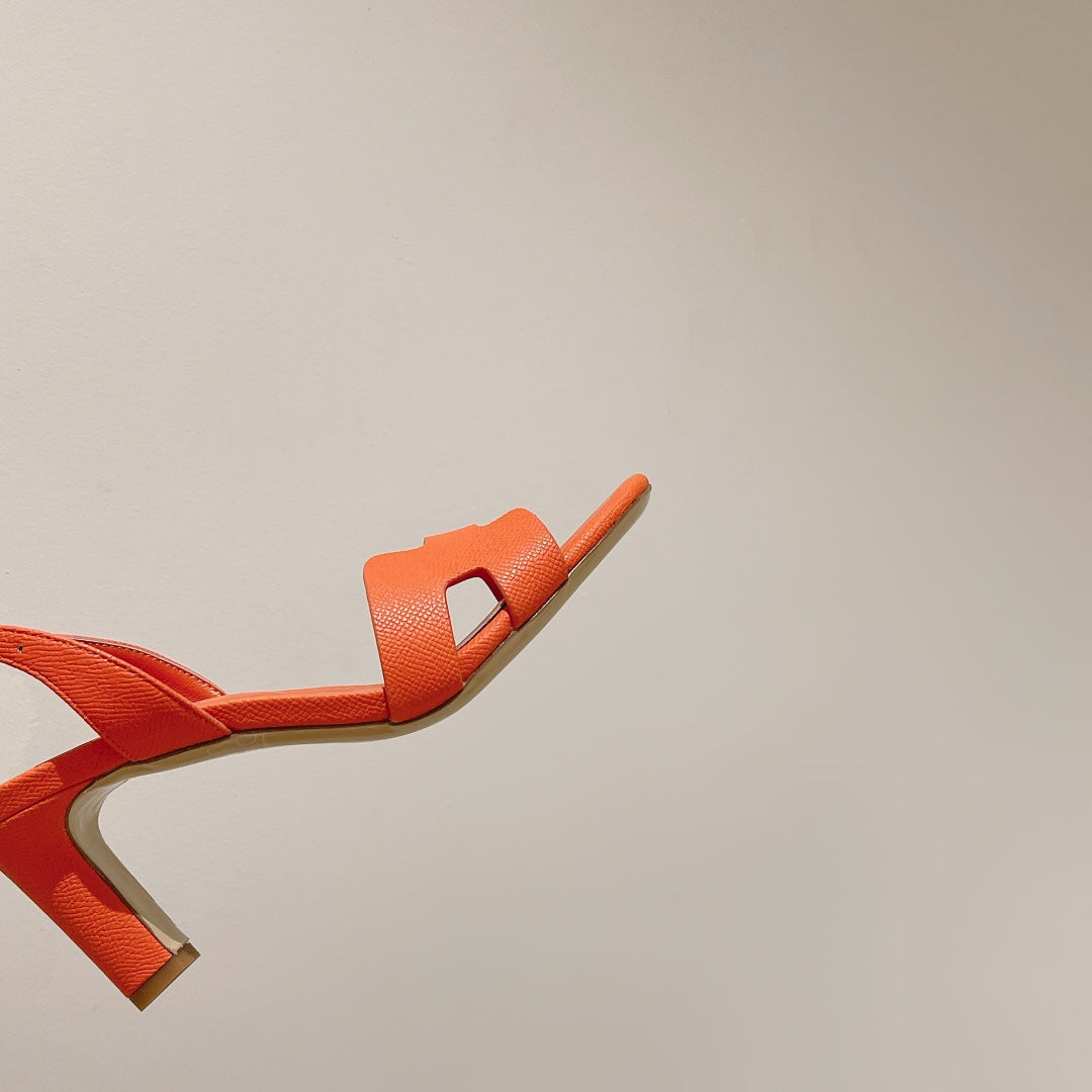 HOLY 75 SANDAL IN VIVID ORANGE GRAINED CALFSKIN