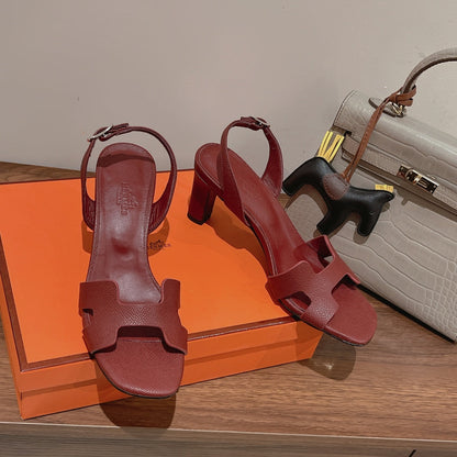 HOLY 75 SANDAL IN BERRY RED GRAINED CALFSKIN