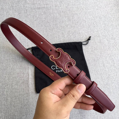 Medium Cuir Triomphe Belt 25mm Wine Calfskin