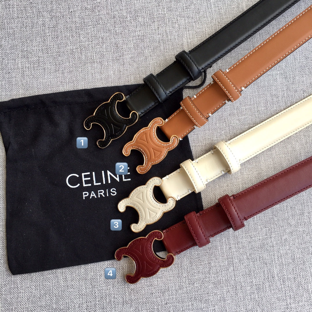 Medium Cuir Triomphe Belt 25mm Wine Calfskin