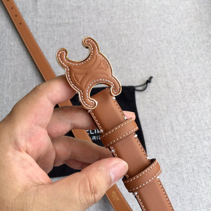 Medium Cuir Triomphe Belt 25mm Tan Calfskin