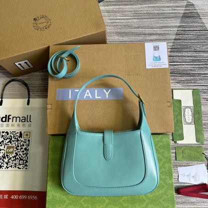 GG JACKIE SMALL 28 SHOULDER BAG IN BLUE PASTEL CALFSKIN
