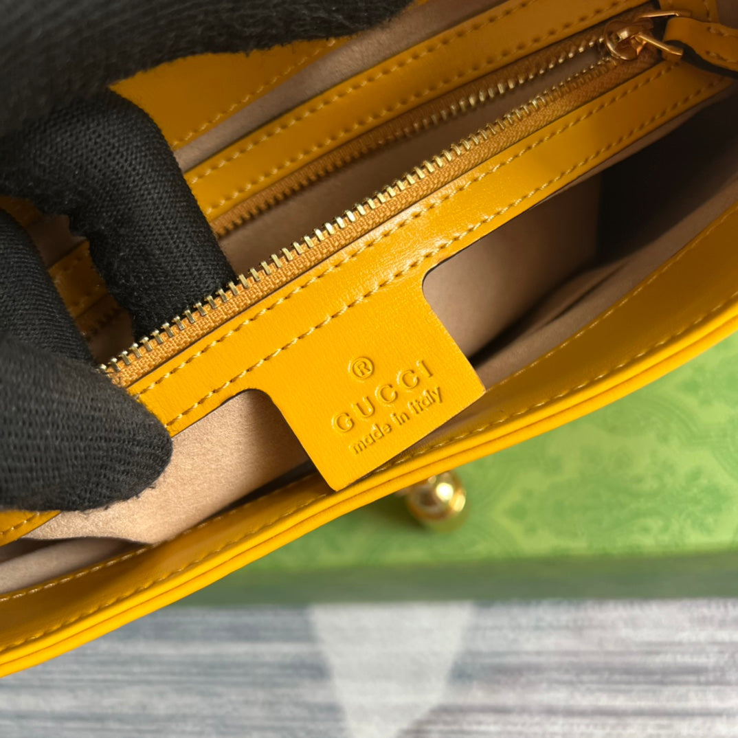 GG JACKIE SMALL 28 SHOULDER BAG IN YELLOW CALFSKIN