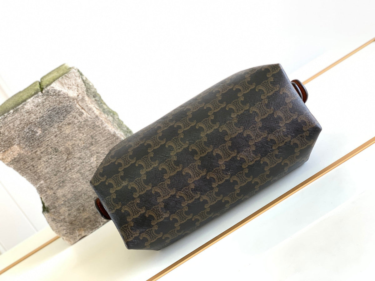 TRIOMPHE 24 BLACK PATTERN PRINTED CALFSKIN