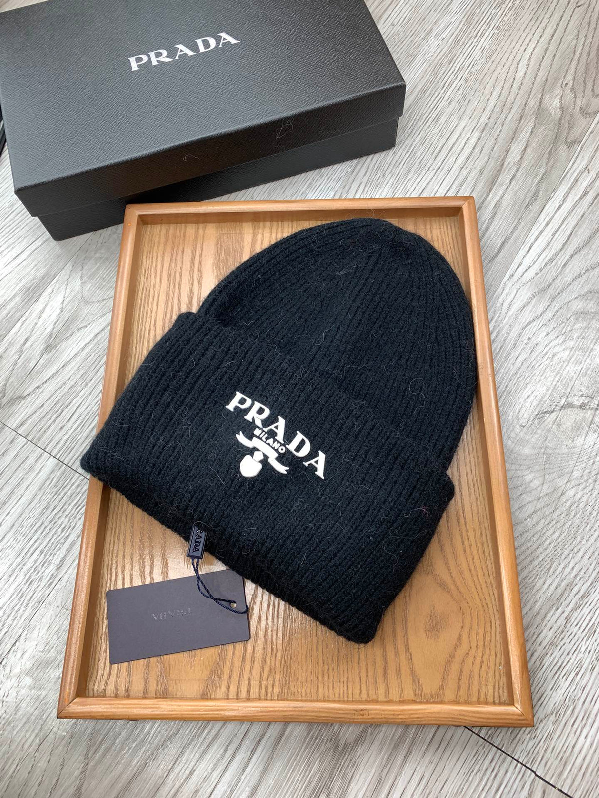 BEANIE HAT IN BLACK WOOL 108753
