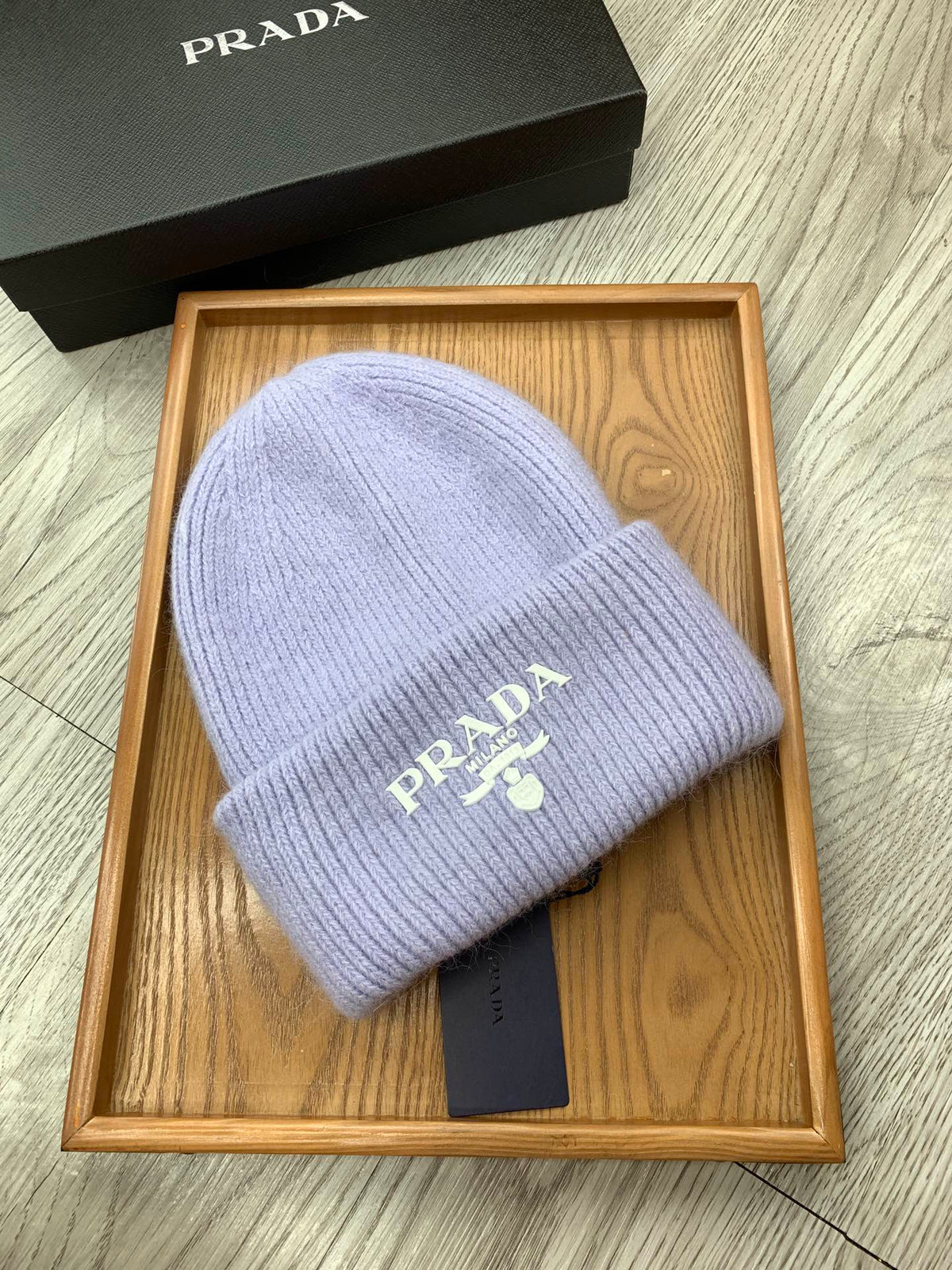 BEANIE HAT IN PASTEL PURPLE WOOL 108749
