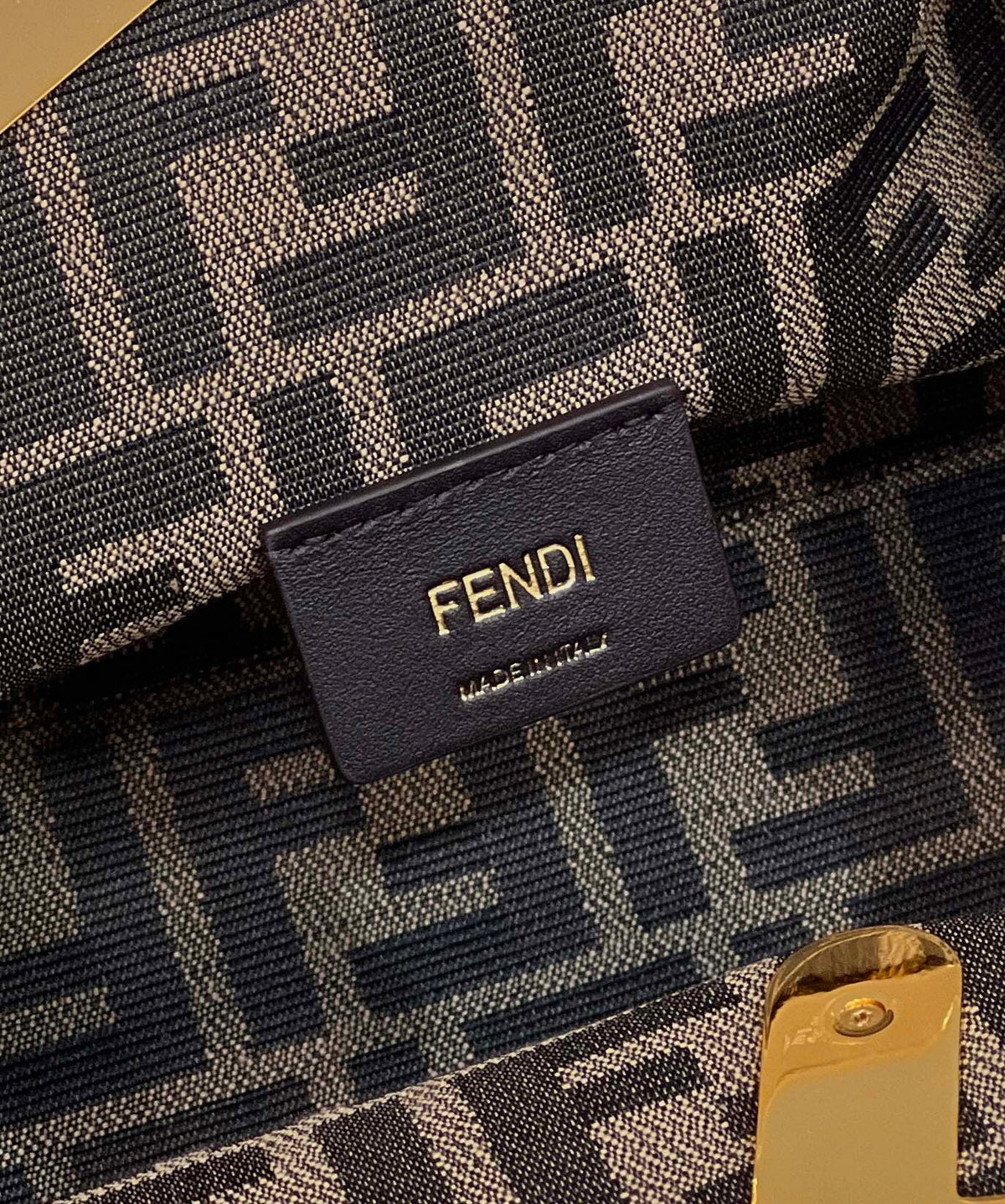 FENDI FIRST SMALL 26 BLACK LEATHER BAG WITH EXOTIC DETAILS