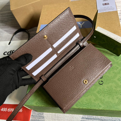 MINI 19 OPHIDIA BAG IN BROWN CALFSKIN AND BEIGE CANVAS
