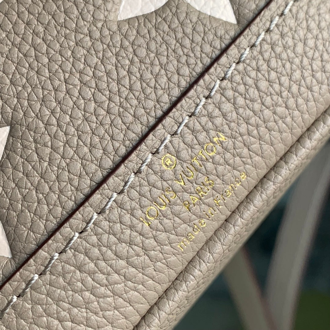 NANO NOÉ 16 IN GREY TOURTERELLE BICOLOR MONOGRAM EMPREINTE CALFSKIN