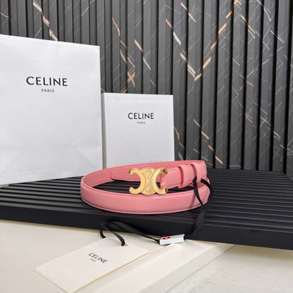 CL TRIOMPHE 25 MM BELT IN BLUSH PINK CALFSKIN GOLD HARDWARE