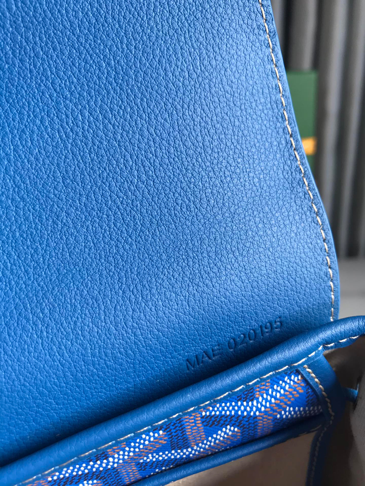 ALPIN MINI BACKPACK 21 IN SAPPHIRE BLUE LAMBSKIN AND GOYARDINE CANVAS