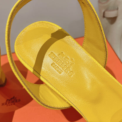 HOLY 75 SANDAL IN BRIGHT YELLOW GRAINED CALFSKIN
