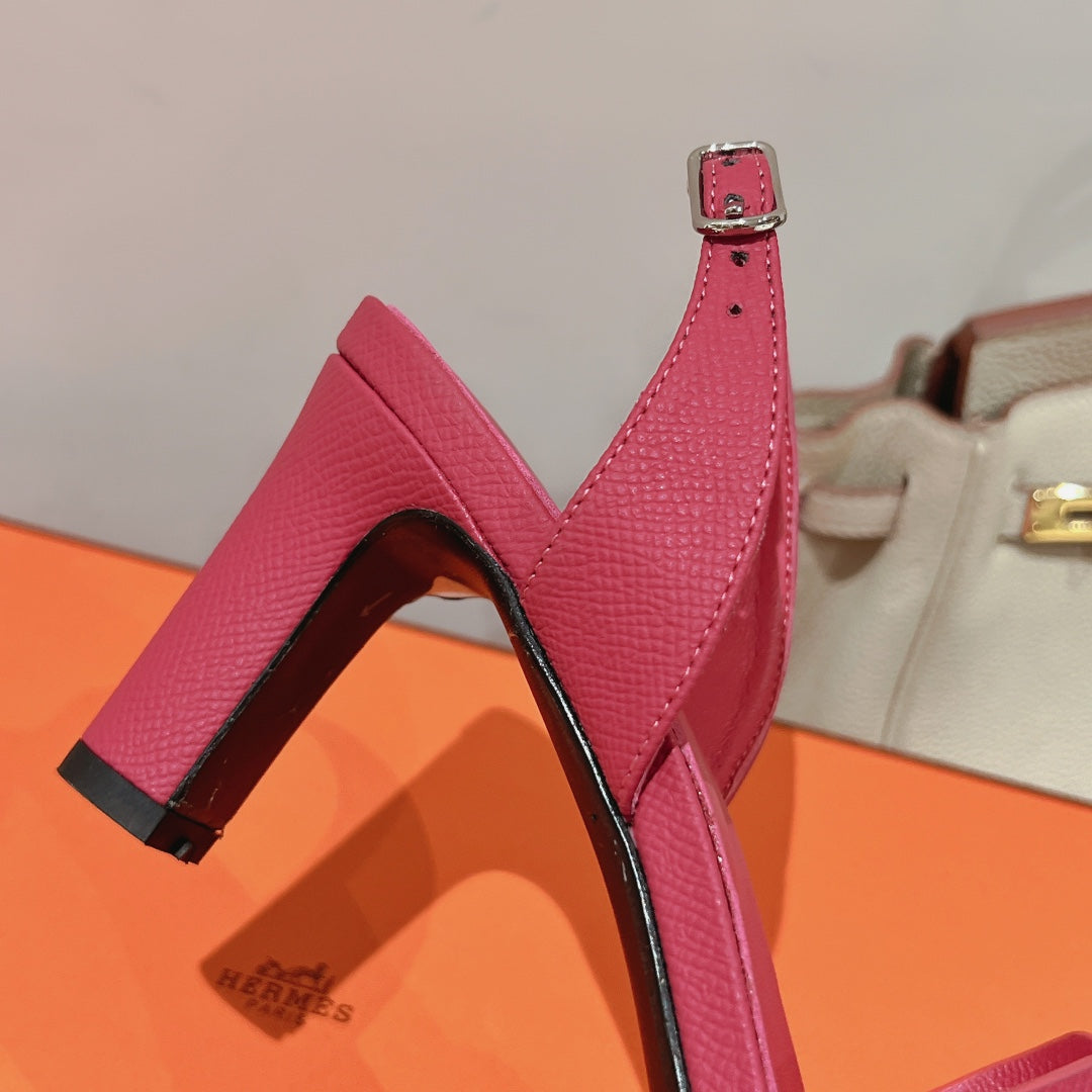 HOLY 75 SANDAL IN BRIGHT PINK GRAINED CALFSKIN