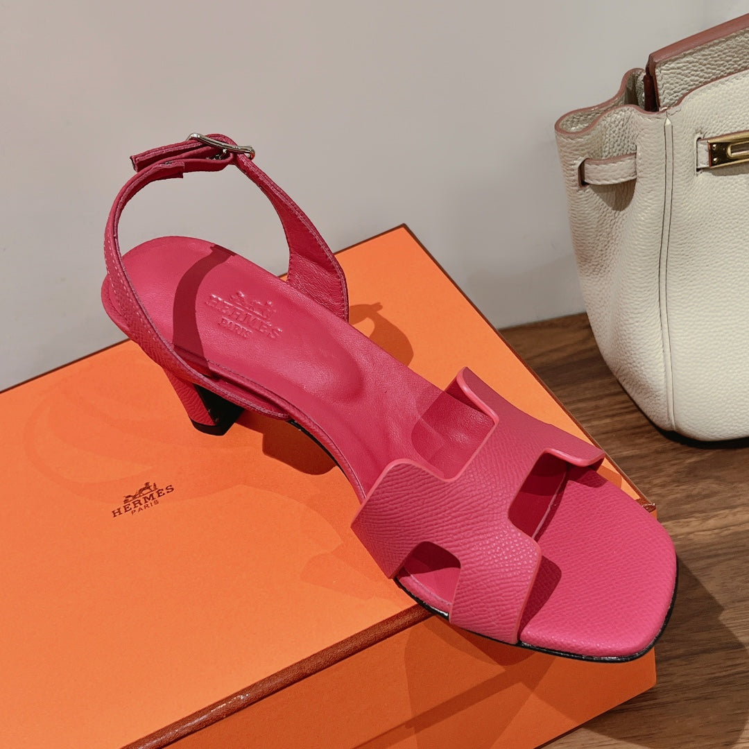 HOLY 75 SANDAL IN BRIGHT PINK GRAINED CALFSKIN