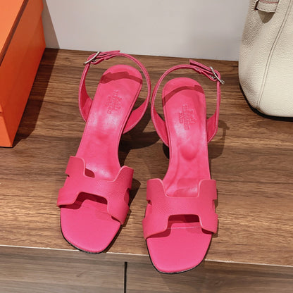 HOLY 75 SANDAL IN BRIGHT PINK GRAINED CALFSKIN