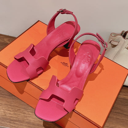 HOLY 75 SANDAL IN BRIGHT PINK GRAINED CALFSKIN