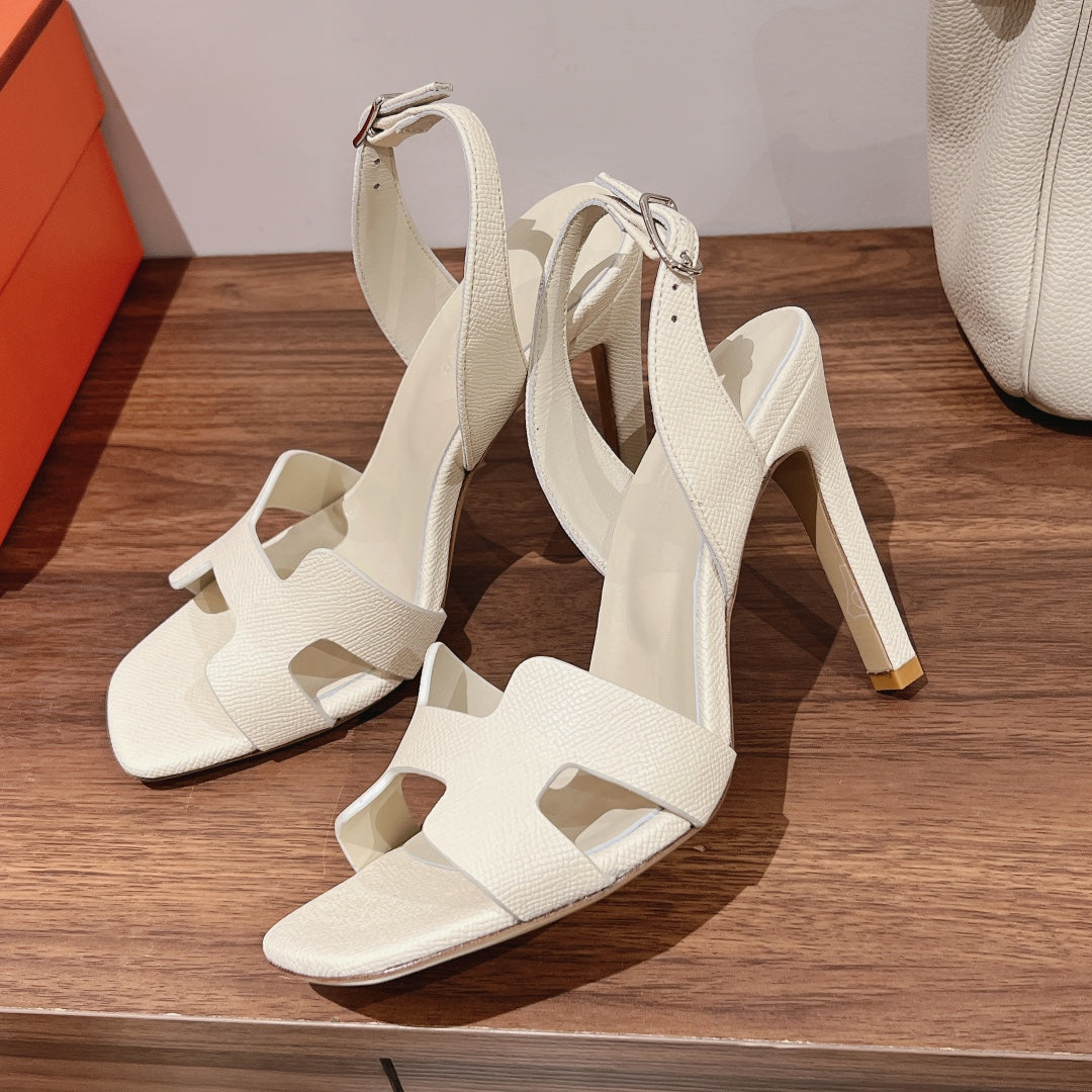 HOLY 105 SANDAL IN WHITE CREAM GRAINED CALFSKIN