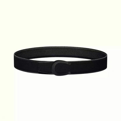LUCK BELT BUCKLE & REVERSIBLE BLACK LEATHER STRAP 38MM BLACK HARDWARE