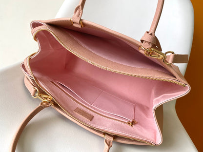 PETIT PALAIS PM MEDIUM SHOULDER BAG 29 IN PINK EMBOSSED COWHIDE GOLD-TONE HARDWARE