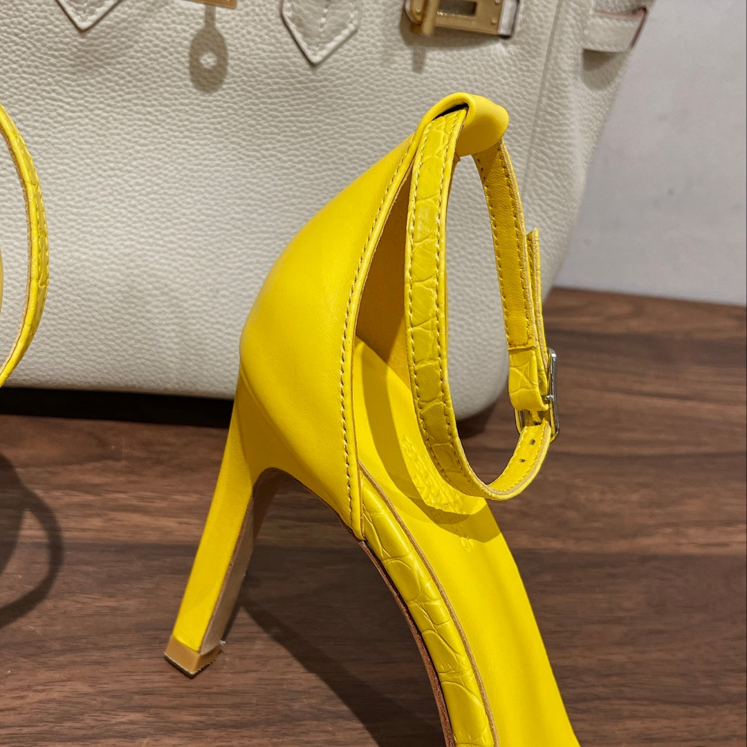 PREMIERE 105 SANDAL IN BRIGHT YELLOW CALFSKIN