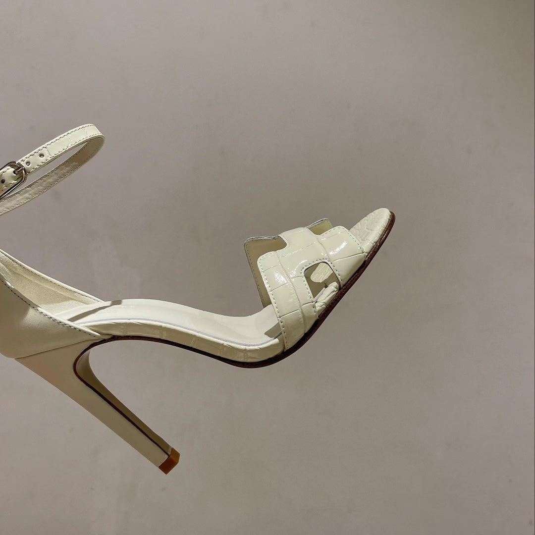 PREMIERE 115 SANDAL IN WHITE CALFSKIN