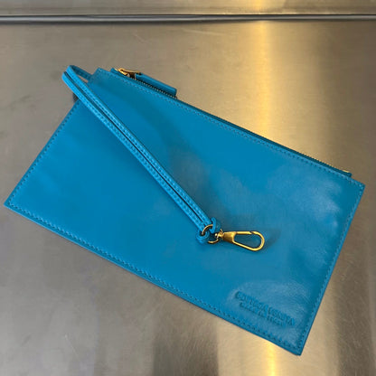 SMALL ARCO TOTE 30 IN CERULEAN BLUE SOFT LAMBSKIN