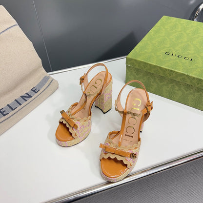 GG 105 HIGH HEEL SANDAL AMBER STRAW