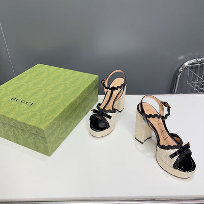GG 105 HIGH HEEL SANDAL CREAM STRAW