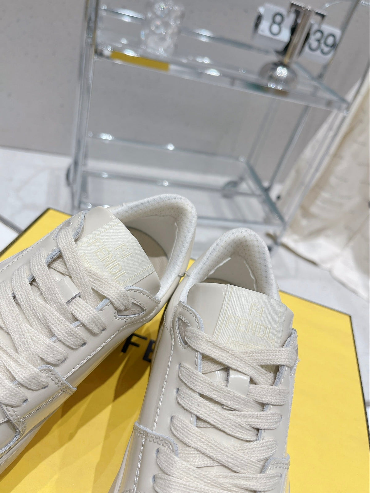 FENDI LOW-TOP TRAINER IN WHITE CALFSKIN