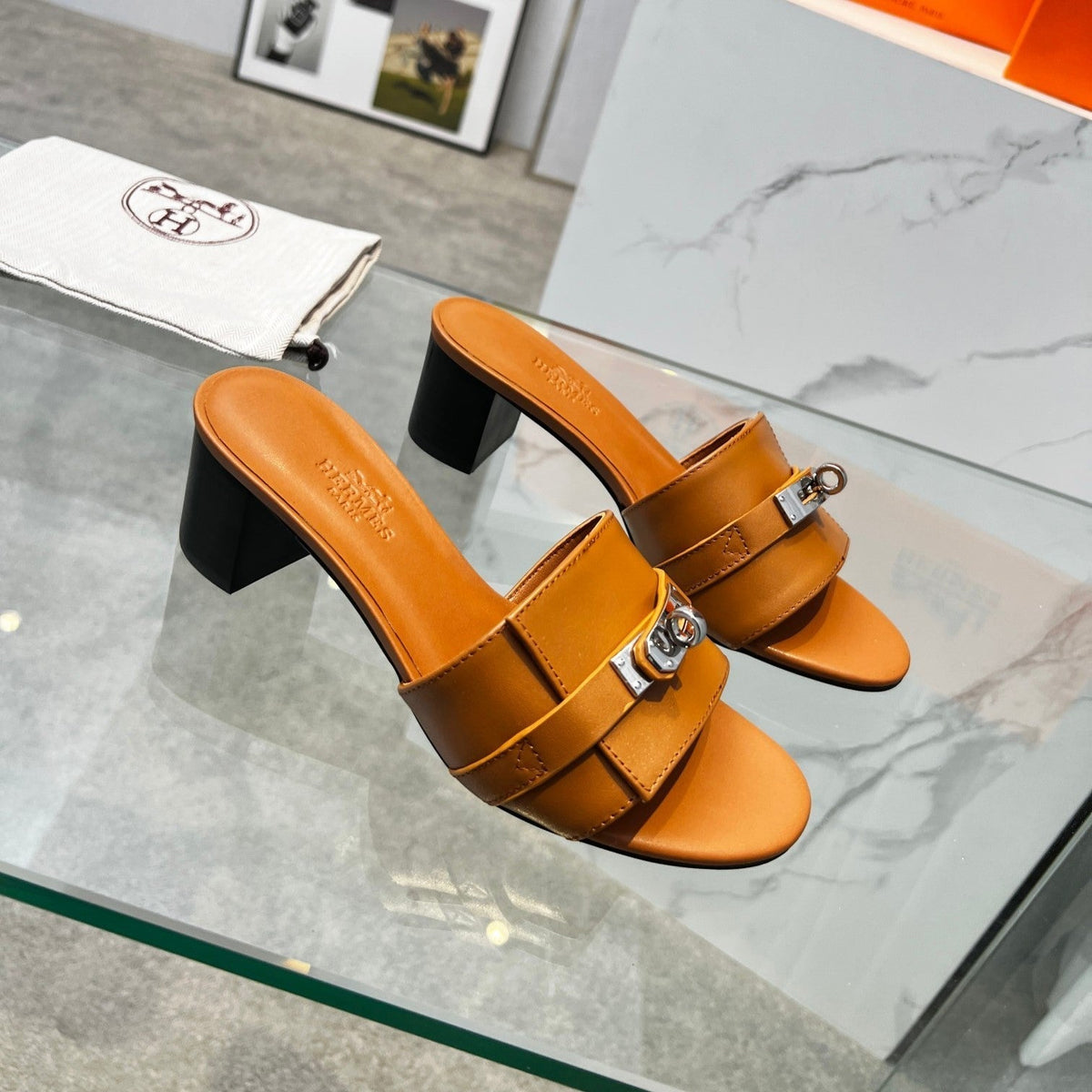 Gigi 50 Sandal Tan Calfskin
