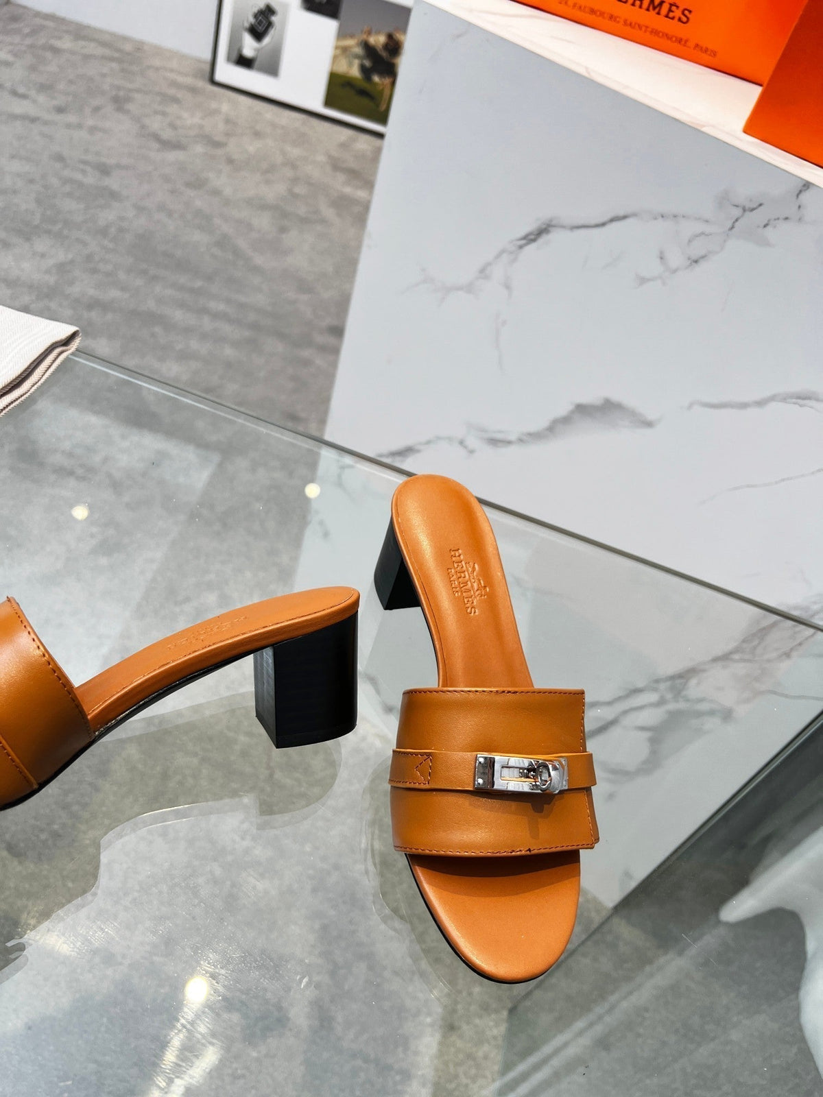 Gigi 50 Sandal Tan Calfskin