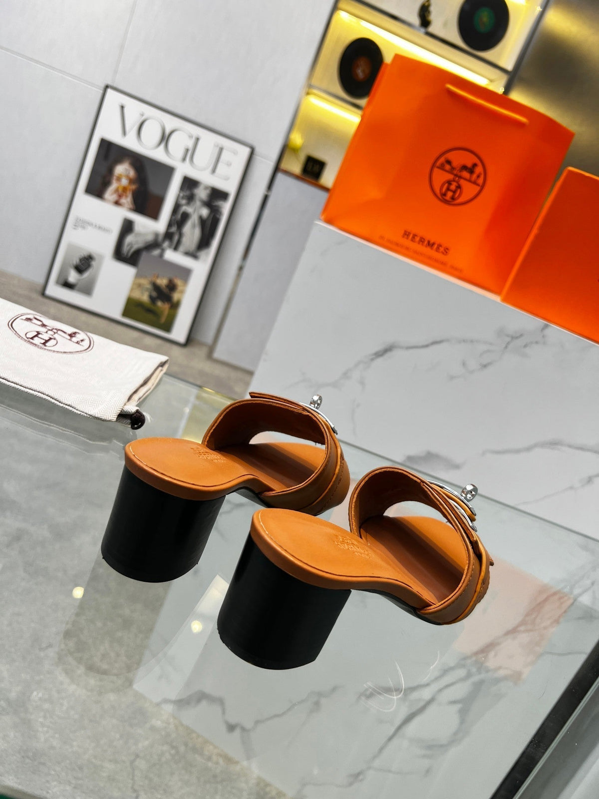 Gigi 50 Sandal Tan Calfskin
