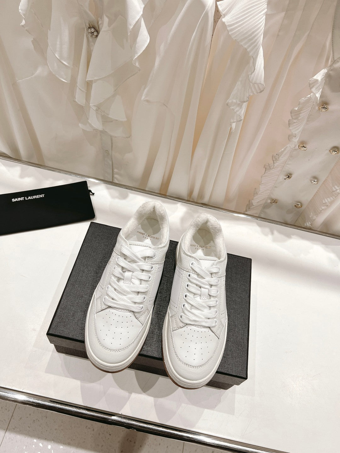 SL SL/61 SNEAKERS WHITE PERFORATED CALFSKIN