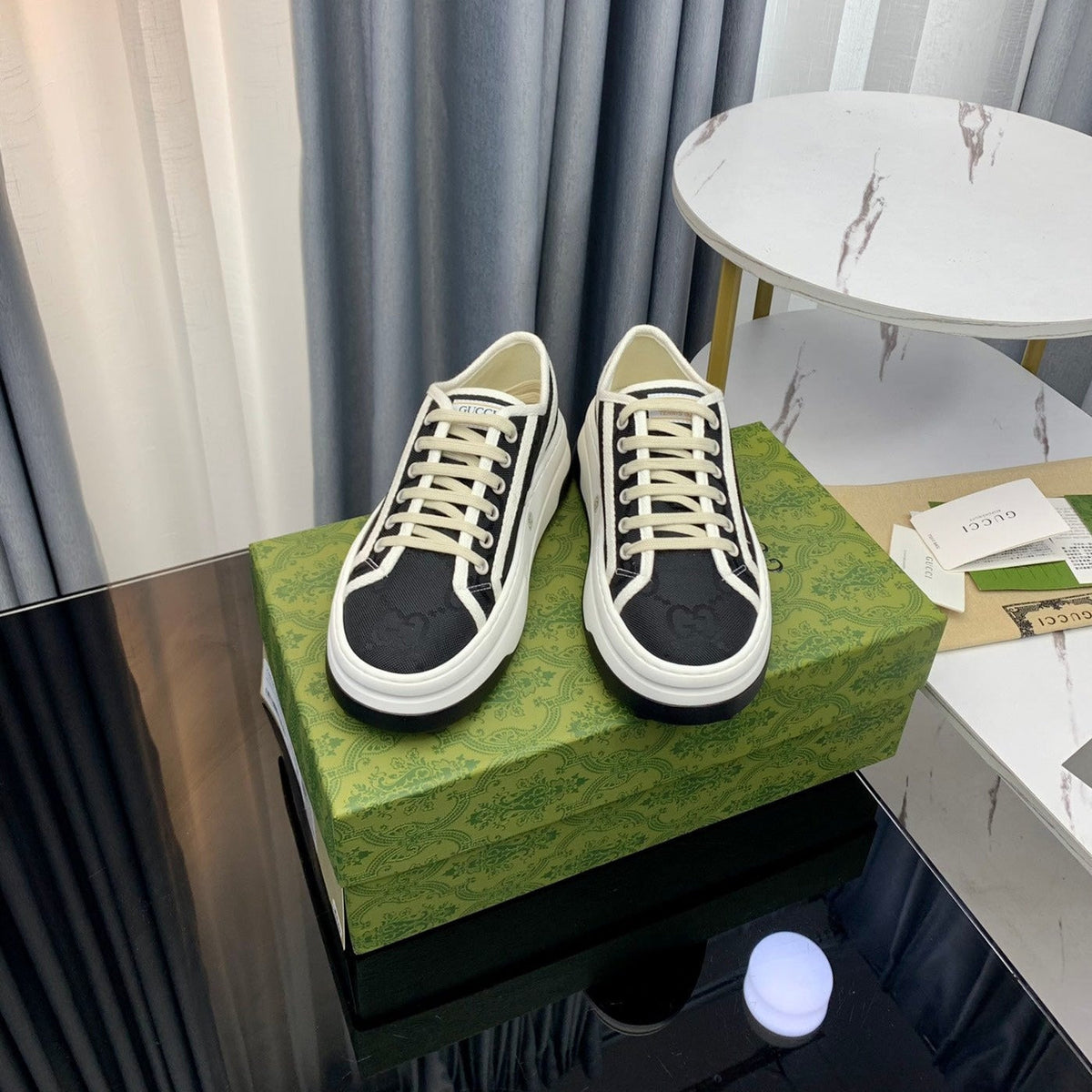 GG SNEAKER FLATFORM BLACK CANVAS