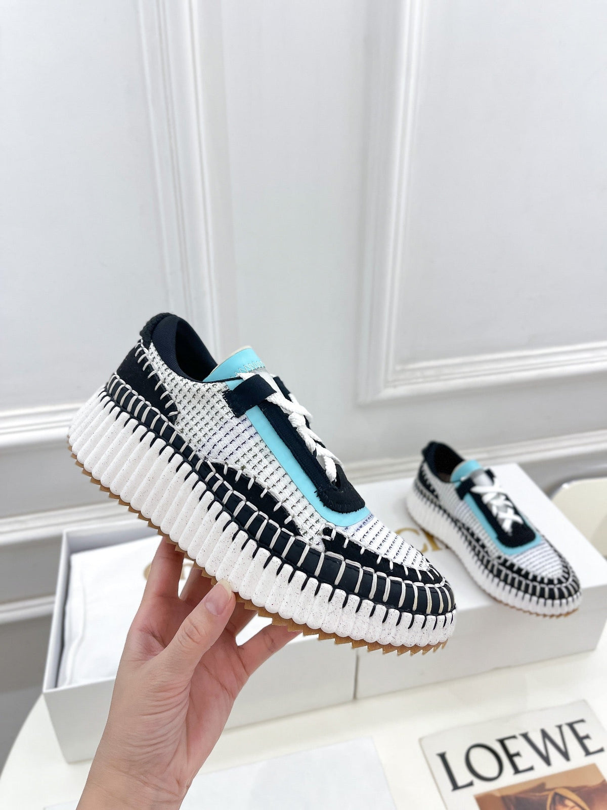 NAMA SNEAKER IN BLACK MIX COLORFUL SPECIAL FABRIC