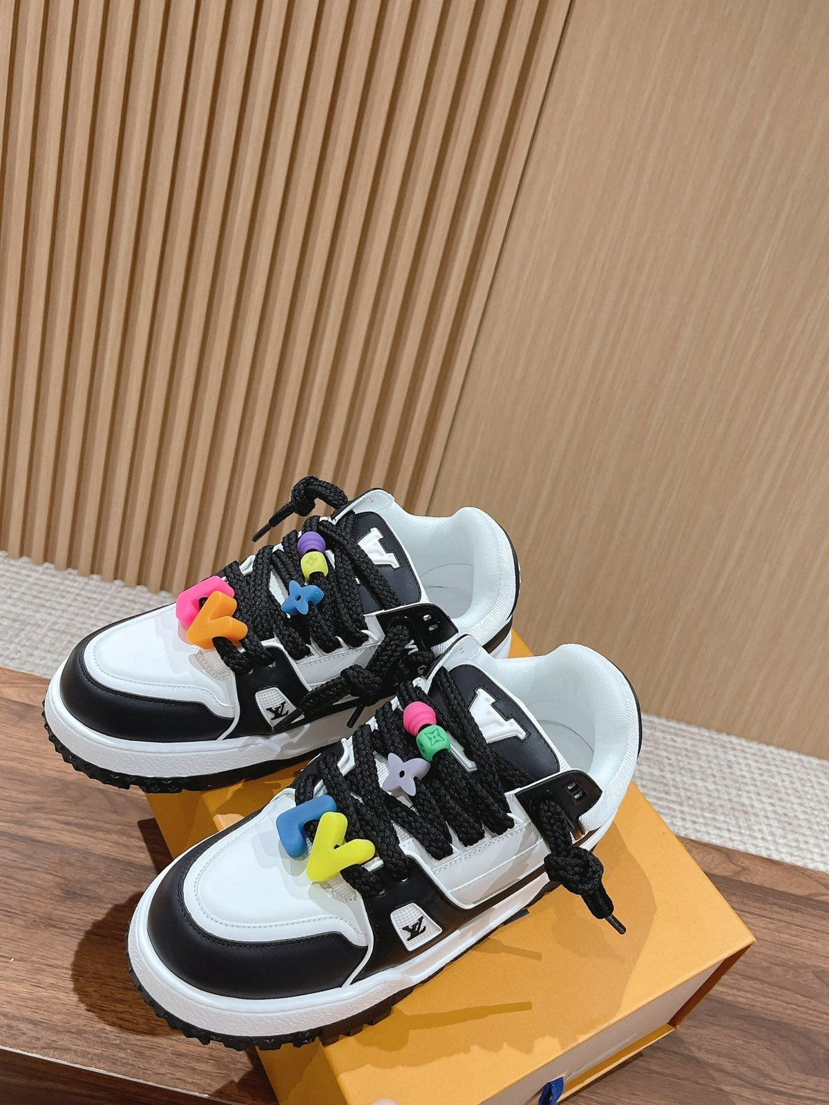 LV Trainer Maxi Sneaker White Mix Black Calfskin