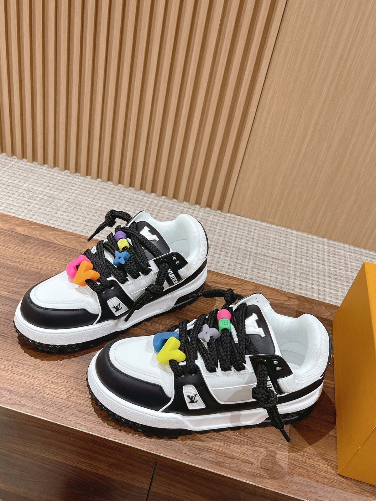 LV Trainer Maxi Sneaker White Mix Black Calfskin