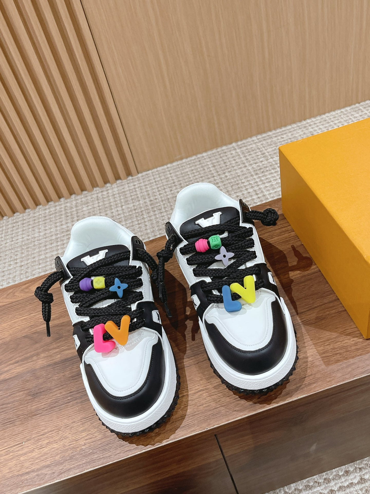 LV Trainer Maxi Sneaker White Mix Black Calfskin