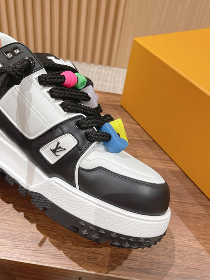 LV Trainer Maxi Sneaker White Mix Black Calfskin