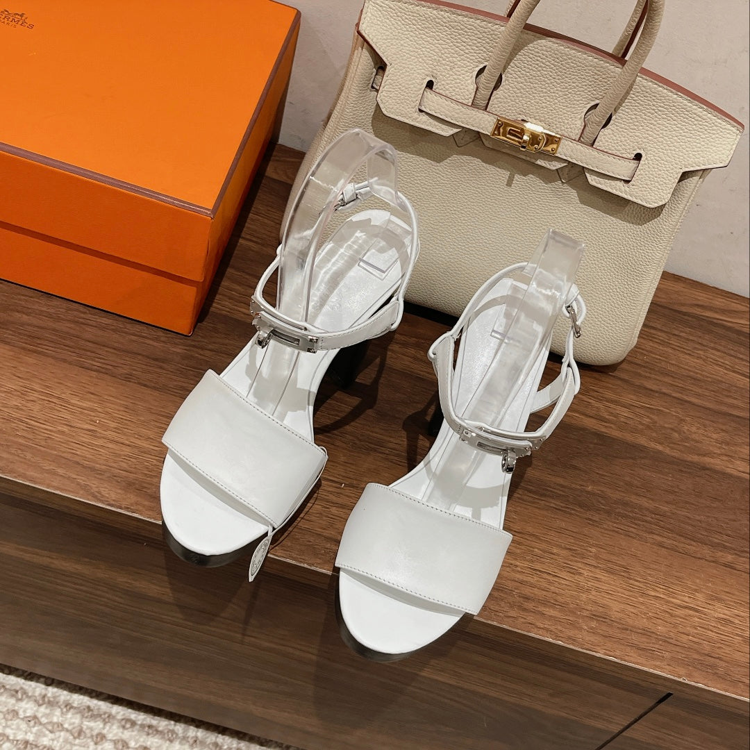 GLAM SANDAL 110 WHITE LAMBSKIN