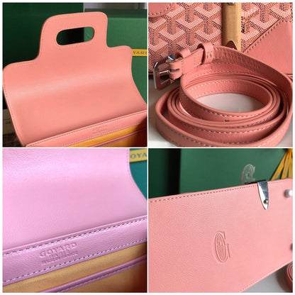 SAÏGON PM BAG 28 IN BABY PINK GOYARDINE CANVAS AND CALFSKIN